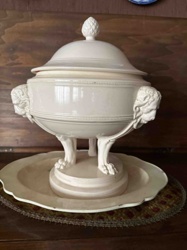 Giustiniani Neo-Classical Creamware Tureen with Undertray