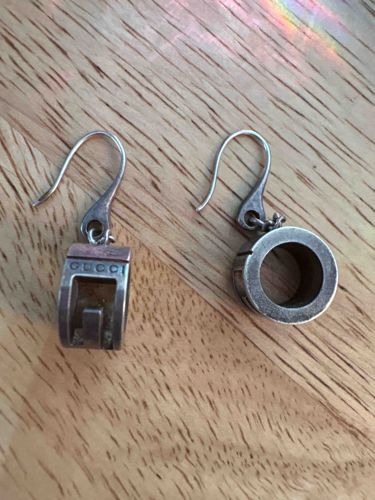 Gucci Sterling Silver G-Ring Drop Earrings