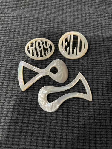 Assorted Mother-of-Pearl Fasteners and Initials