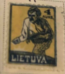Lithuanian 4 Aušra Stamp featuring a Man Sowing