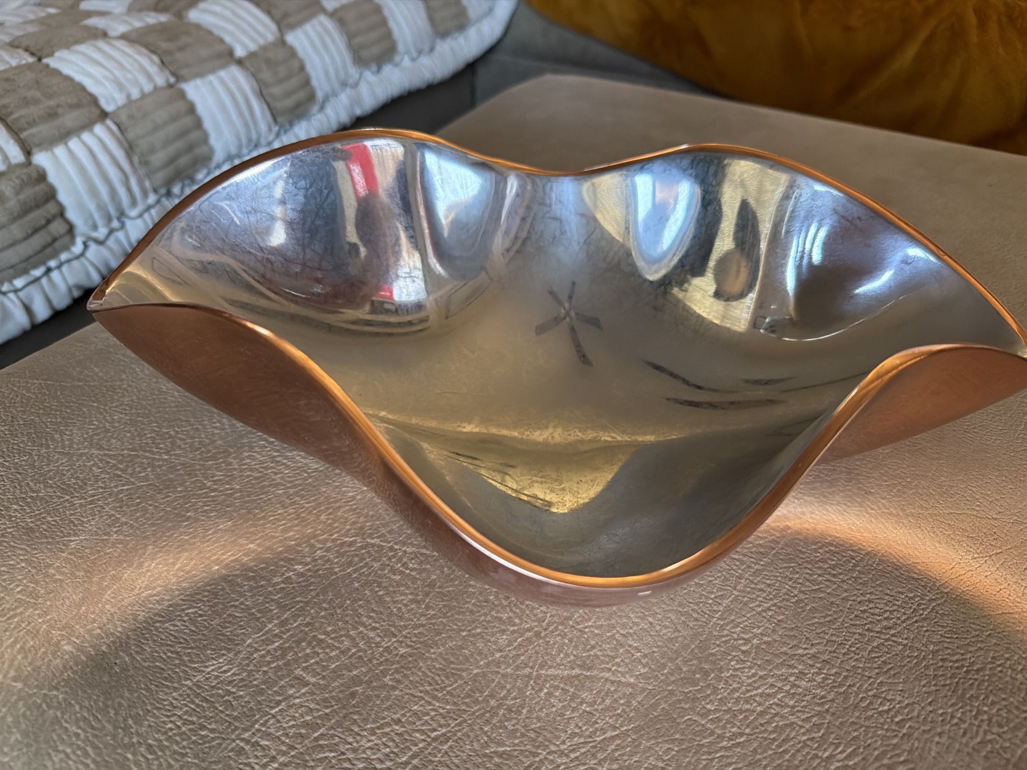 Submitted photo of Metal alloy bowl, attributed to Nambe (not authenticated)