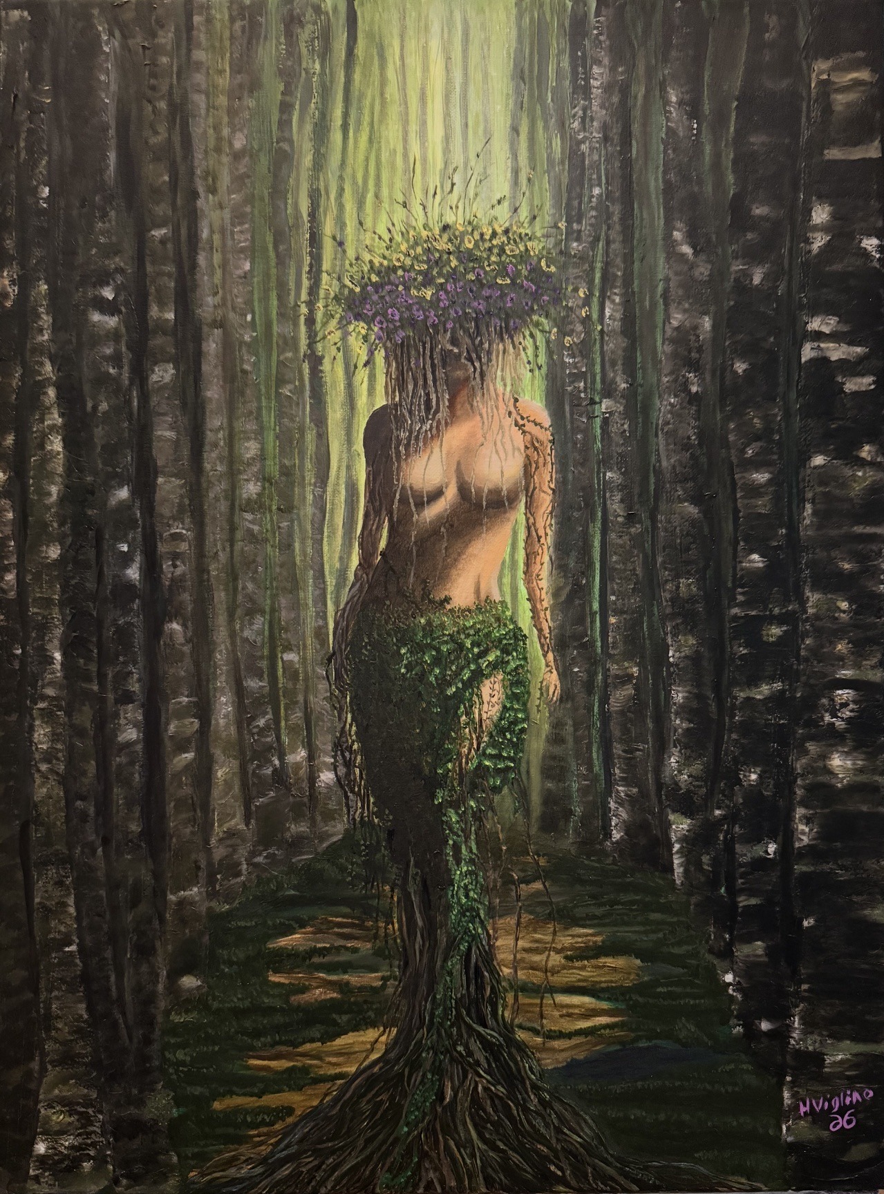 Submitted photo of Oil painting signed 'HViglino 26'