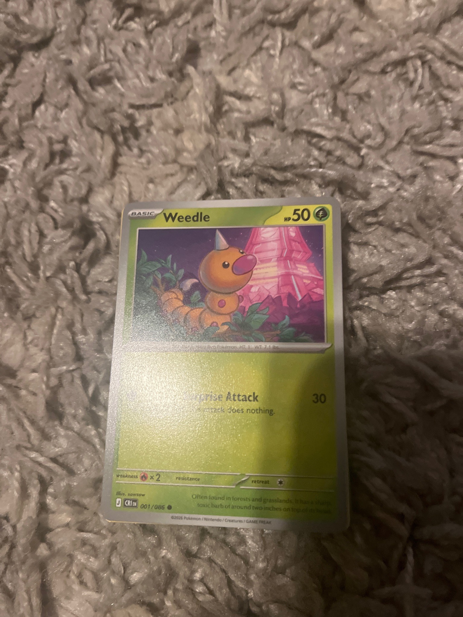 Submitted photo of Pokemon Trading Card Weedle (not authenticated)