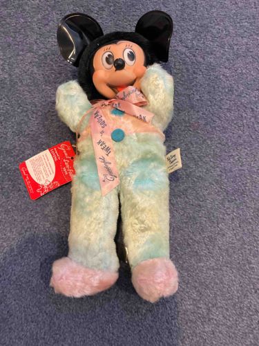 Vintage "Squeak 'n Tweak" Mickey Mouse Plush Doll