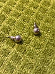 Pair of Silver Bead Stud Earrings