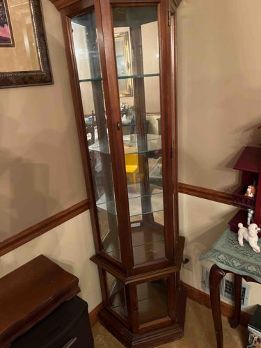 Corner Hexagonal Curio Display Cabinet