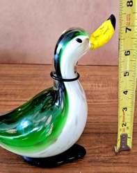 Murano Blown Glass Duck Figurine