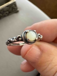 Sterling Silver Ring with Cabochon Gemstone