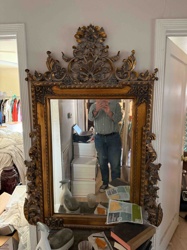 Ornate Giltwood Wall Mirror with Floral Carvings