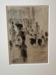 Unframed Print of an Interior Scene (possibly by Camille Pissarro)