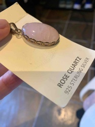 Rose Quartz and Sterling Silver Pendant