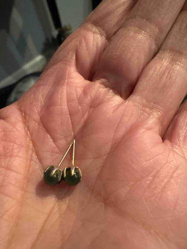Vintage Nephrite Jade Stud Earrings