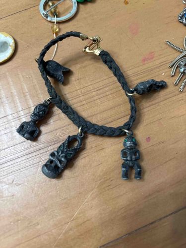 Braided Cord Charm Bracelet with Figurative Charms
