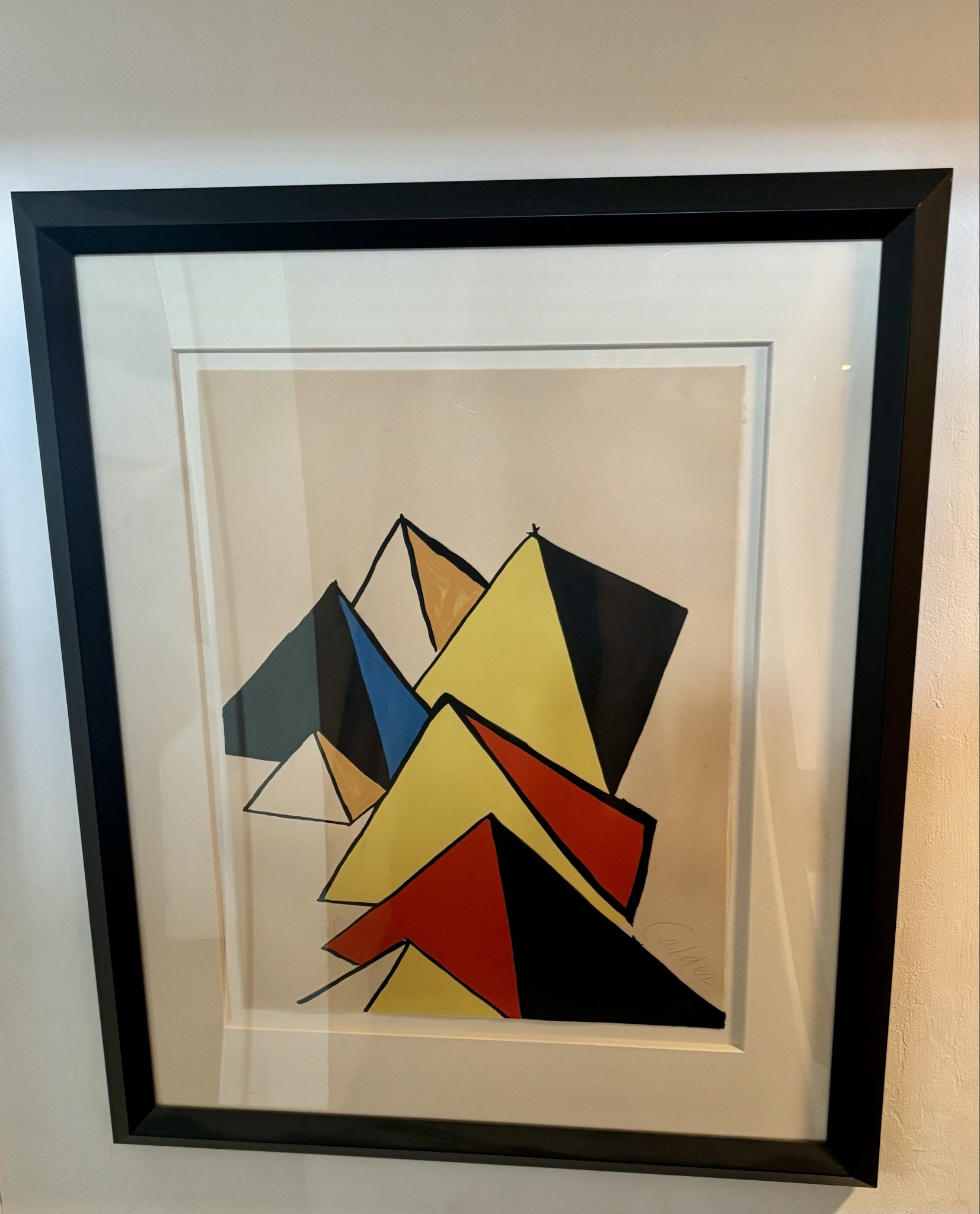 Submitted photo of Modernist geometric work on paper signed 'Calder' (not authenticated)