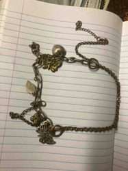 Mixed-Metal Charm Bracelet/Short Necklace