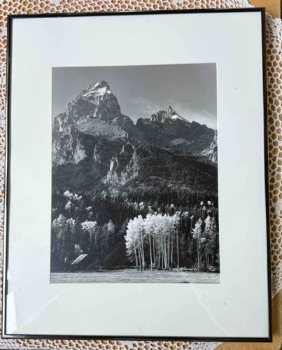 Framed Black and White Photographic Print of Mountain Landscape