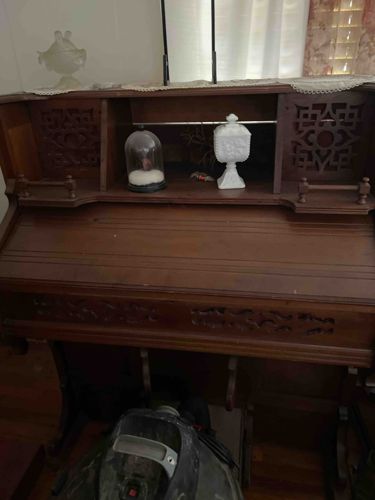 Victorian Era Carved Wood Drop-Front Desk / Secretary