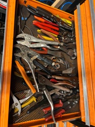 Drawer of Assorted Pliers and Wrenches