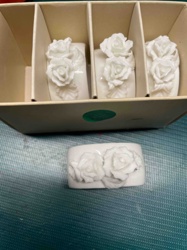 Porcelain Rose Napkin Rings Set