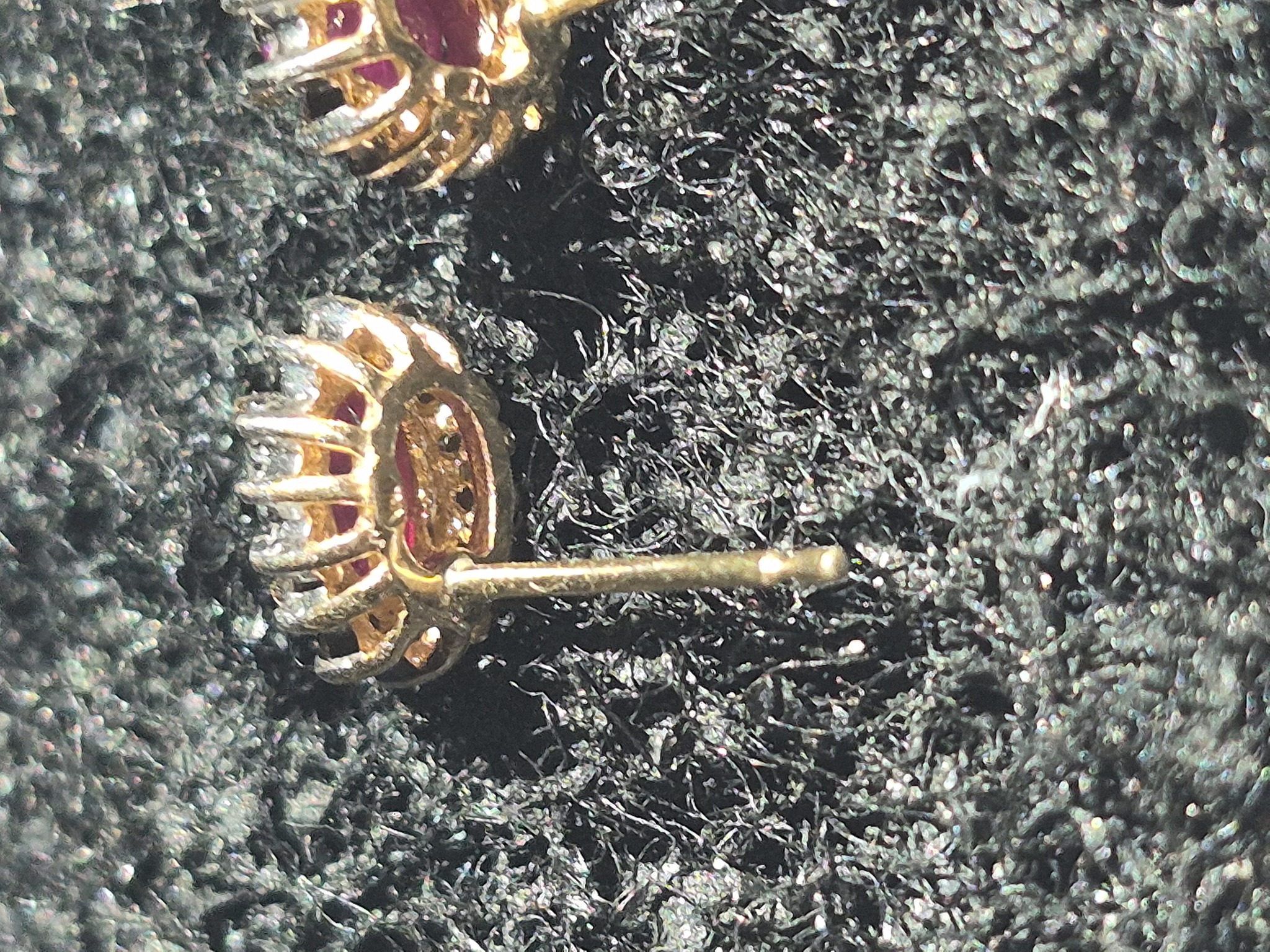 Submitted photo of Cluster Earrings with Red and White Stones