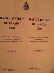 Revised Statutes of Canada, 1970, Volume IV