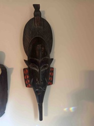 African Tribal Mask with Geometric Patterns