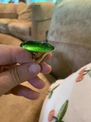 Vintage Gold and Green Cabochon Cocktail Ring