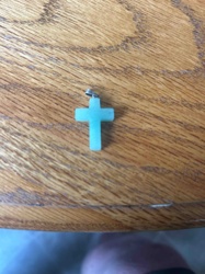 Aqua-Green Stone Cross Pendant