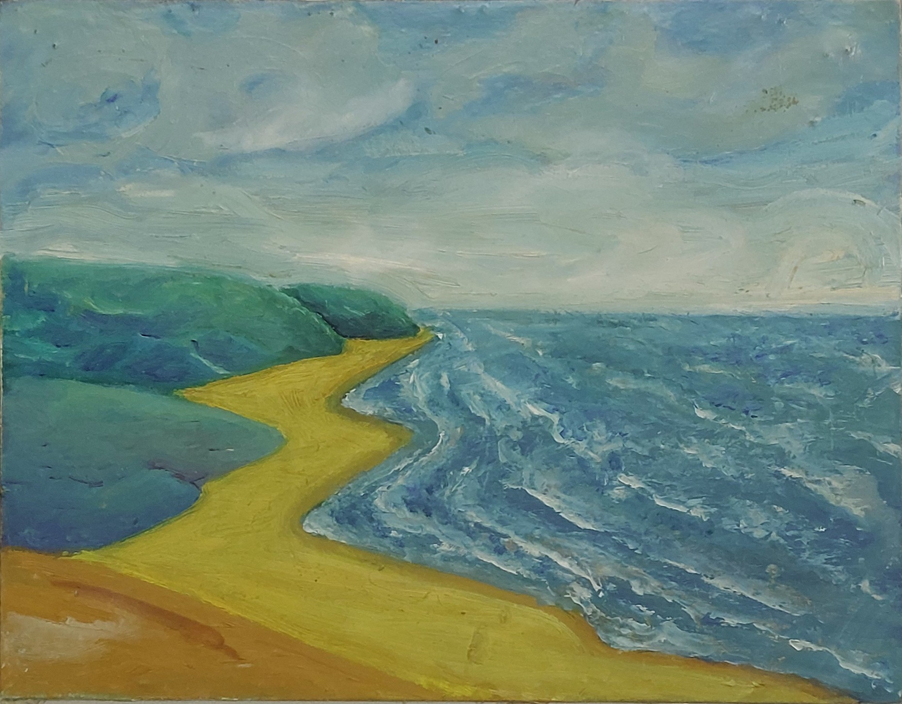 Submitted photo of Oil landscape painting, unsigned