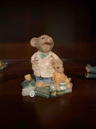 "The Doctor Is In!" Doctor Mouse Figurine with Patient by Wee Forest Folk