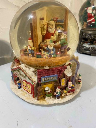 Santa's Workshop Christmas Musical Snow Globe