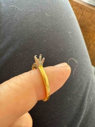Yellow Gold Ring Setting with Unset Prongs