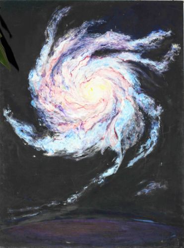 Untitled Spiral Galaxy Pastel Drawing
