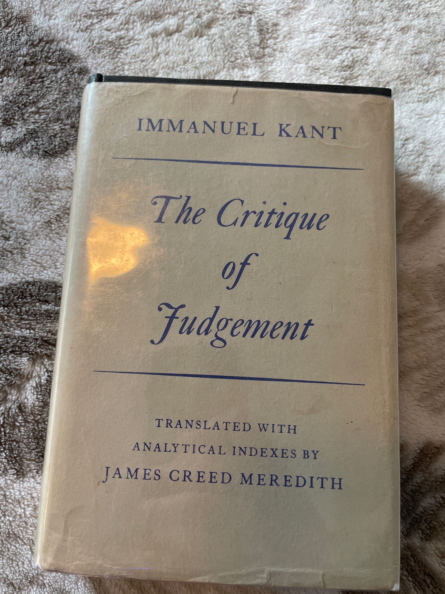 Submitted photo of The Critique of Judgement by Immanuel Kant (not authenticated)