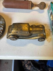 Vintage Brass 'Vaugh' Car Figural Paperweight