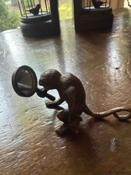 Monkey with Magnifying Glass Figurine