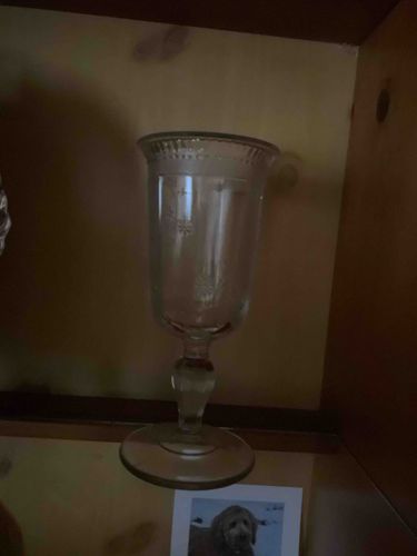 Etched Crystal Baluster Stem Goblet