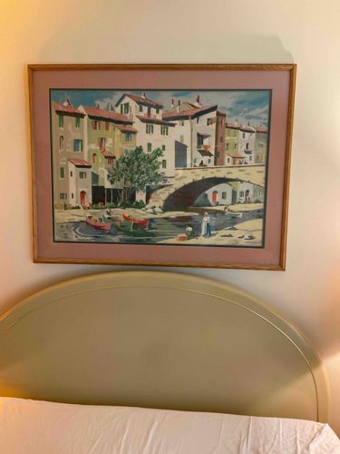 Mid-Century Mediterranean Canal Village Paint-by-Numbers Art