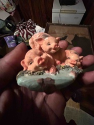 Baby Piglets Figurine on a Base