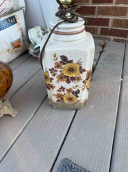 Vintage Floral Ceramic Table Lamp Base