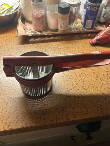 Vintage Red Hand-Crank Food Mill