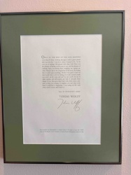 Framed Limited Edition Broadside by Tobias Wolff