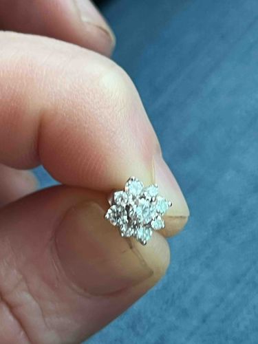 Round Brilliant Diamond Cluster Stud Earring