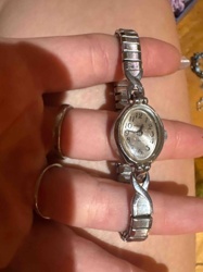 Vintage Ladies' Oval Dial Watch with Stretch Band