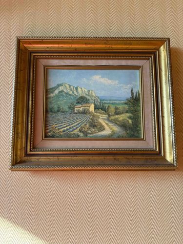 Framed Landscape Print depicting a Provençal Scene
