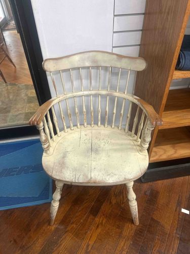Vintage Distressed Windsor Bow-Back Armchair