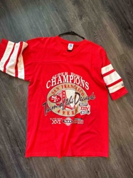 Vintage San Francisco 49ers Super Bowl Champions 'Team of the Decade' Football T-Shirt