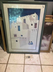 Framed Architectural Scene Art Print with Figures