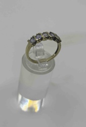 Tanzanite and 10K Gold Five-Stone Band Ring