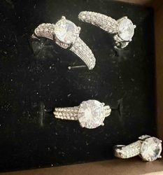 Cubic Zirconia Sterling Silver Rings (Set of 4)